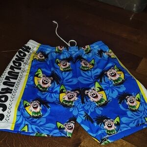 Kids' Blue Cartoon Print Shorts